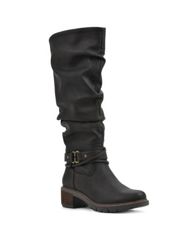 Shop White Mountain Women's Crammers Regular Calf Knee High Boots In Dark Brown Smooth