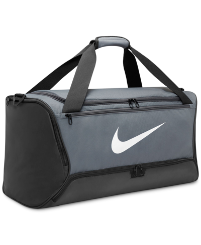 Shop Nike Men's Brasilia 9.5 Training Duffel Bag (medium, 60l) In Grey