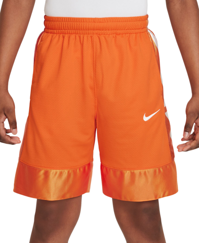 Shop Nike Big Boys Elite Dri-fit Basketball Shorts In Safety Orange
