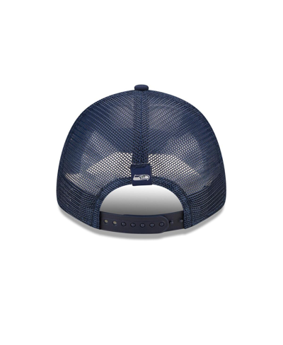 New Era College Navy Seattle Seahawks Team Trucker 9forty Snapback Hat In Navy