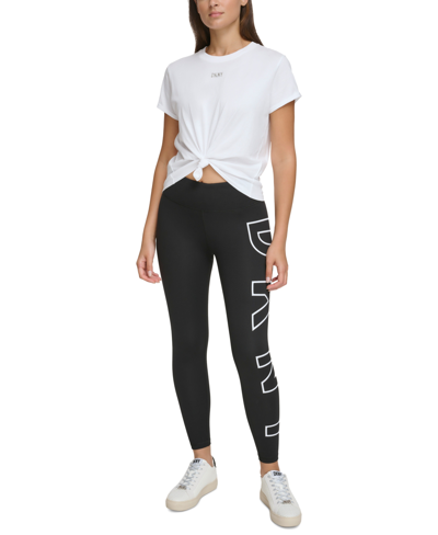 Dkny Sport Women's Large Logo Leggings In White