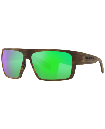 Shop Native Men's Eldo Polarized Sunglasses, Mirror Xd9010 In Wood,matte Black