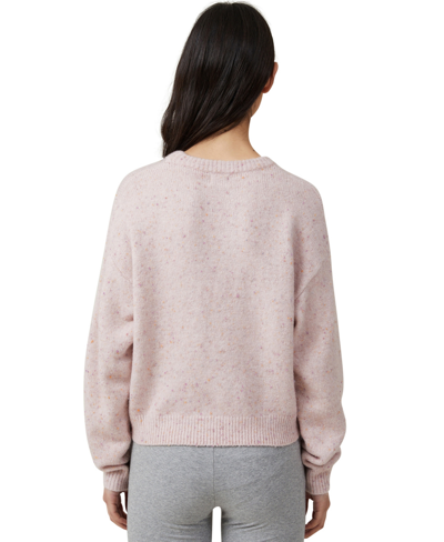 Shop Cotton On Women's Everything Crew Neck Pullover Sweater In Dusty Rose Nep