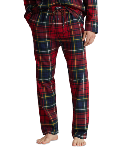 Shop Polo Ralph Lauren Men's Cotton Plaid Flannel Pajama Pants In Lyndon Plaid  Heritage Royal Pp