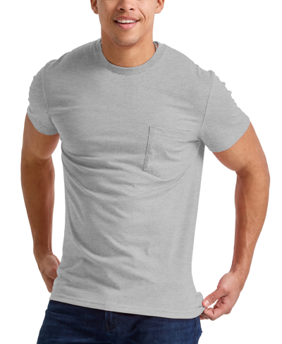Shop Alternative Apparel Men's Hanes Originals Tri-blend Short Sleeve Pocket T-shirt In Gray