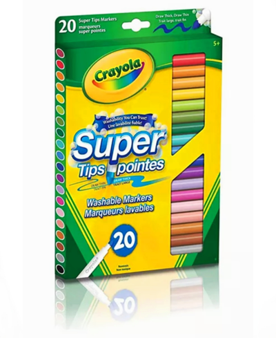 Shop Crayola The Classic Coloring 20 Count Super Tips Mess Free Washable Markers Set In Multi