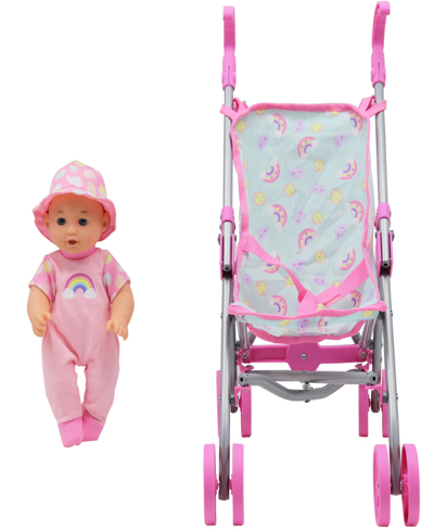 Shop Dream Collection Stroller Set With Baby Doll Gi-go Dolls Kids 2 Piece Playset In Multi