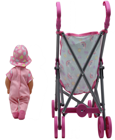 Shop Dream Collection Stroller Set With Baby Doll Gi-go Dolls Kids 2 Piece Playset In Multi