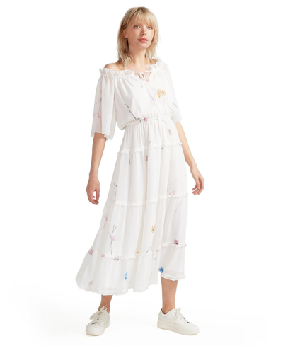 Shop Belle & Bloom Women  La Femme Tiered Maxi Dress In White