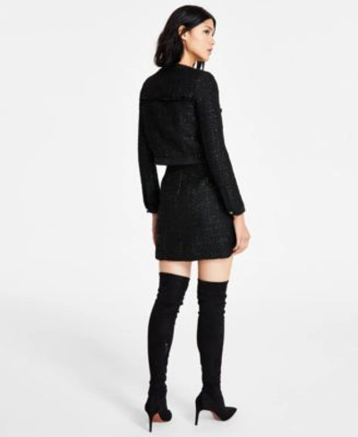 Shop Guess Womens Clarissa Tweed Jacket Sleeveless Dress In Black Tweed Fantasy