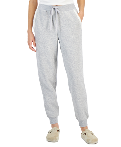 Crave Fame Juniors' Cozy Sherpa Lined Drawstring-Waist Joggers