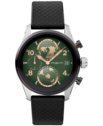 Montblanc Men's Summit 3 Green Leather Strap Smart Watch 42mm In Green