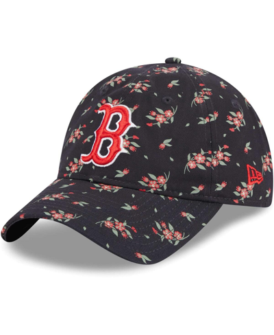 Shop New Era Women's  Navy Boston Red Sox Bloom 9twenty Adjustable Hat