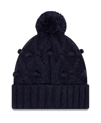 Shop New Era Big Girls  Navy Chicago Bears Toasty Cuffed Knit Hat With Pom