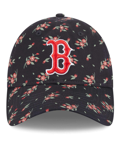 Shop New Era Women's  Navy Boston Red Sox Bloom 9twenty Adjustable Hat