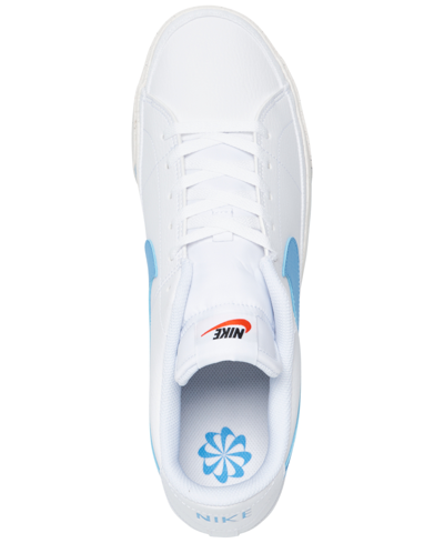 Shop Nike Men's Court Legacy Next Nature Casual Sneakers From Finish Line In White,university Blue
