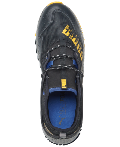 Shop Puma Men's Pacer Future Trail Walking Sneakers From Finish Line In Black,gray,blue,yellow