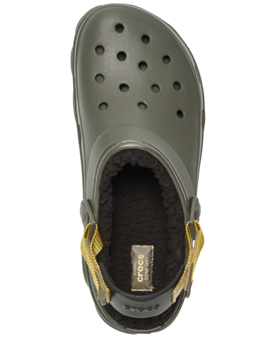 Shop Crocs Men's Classic Lined All-terrain Clogs From Finish Line In Dusty Olive
