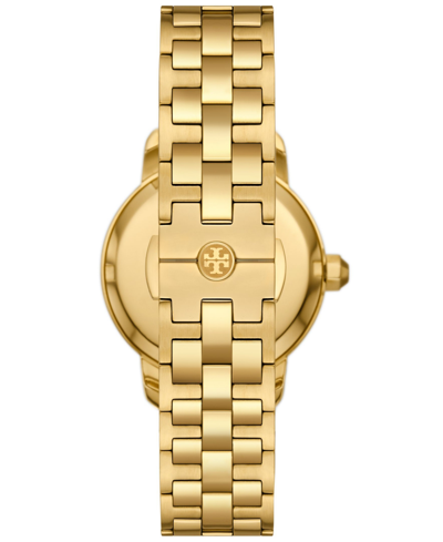 Tory Burch Women's The Tory Gold-tone Stainless Steel Stainless Steel Bracelet Watch 34mm In Gold