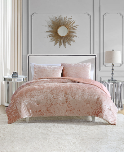 Shop Juicy Couture Crushed Velvet 3-pc. Comforter Set, Full/queen In Pink Velvet