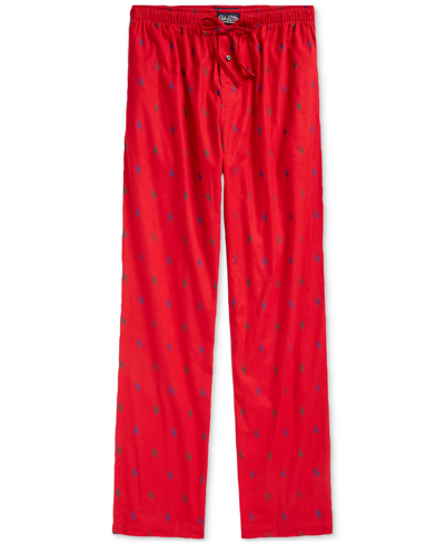 Shop Polo Ralph Lauren Men's Flannel Pajama Pants In Rl Red  Heritage Royal With New Forest A