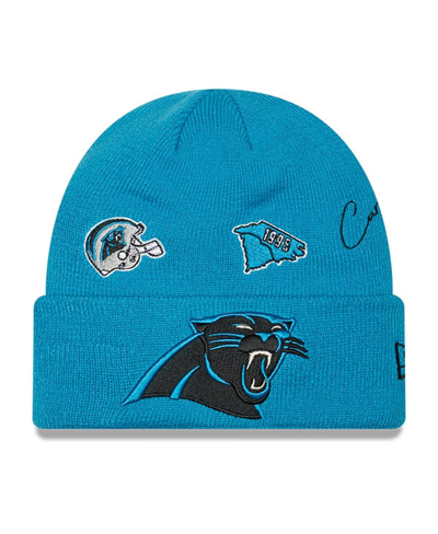 Shop New Era Big Boys And Girls  Blue Carolina Panthers Identity Cuffed Knit Hat
