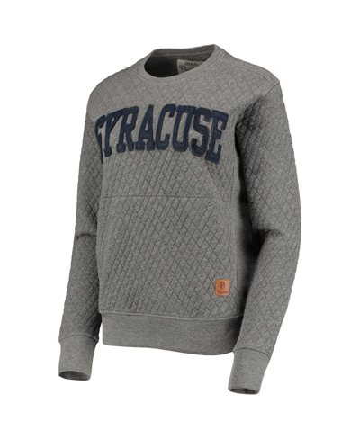 Pressbox Heather Charcoal Syracuse Orange Moose Quilted Pullover Sweatshirt In Heather Charcoal