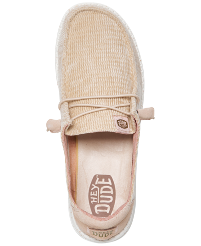 Shop Hey Dude Women's Wendy Corduroy Slip-on Casual Moccasin Sneakers From Finish Line In Pink