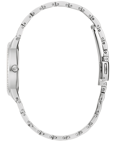 Shop Bulova Women's Classic Crystal Stainless Steel Bracelet Watch Box Set 30mm In Silver