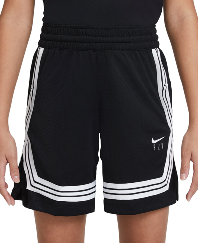 Shop Nike Big Girls Fly Crossover Basketball Shorts In Black