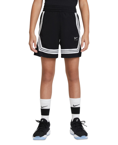 Shop Nike Big Girls Fly Crossover Basketball Shorts In Black