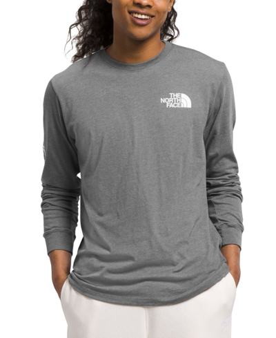 Shop The North Face Men's Graphic Long-sleeve Hit T-shirt In Tnf Black,chlorophyll Green
