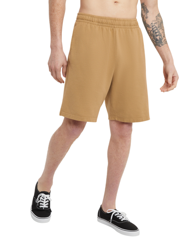 Shop Alternative Apparel Men's Hanes Originals Garment Dyed 8" Sweat Shorts In Brown Sugar