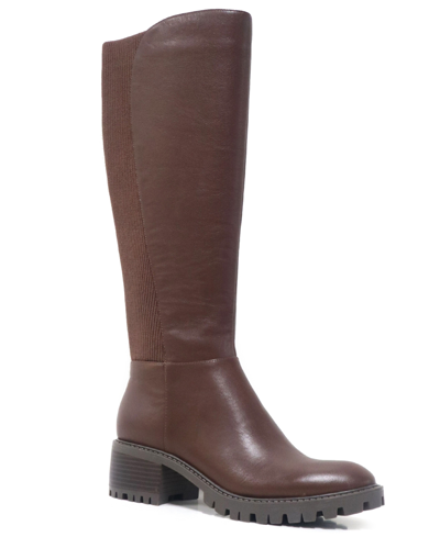 Shop Kenneth Cole New York Women's Riva Lug Sole Calf Boots In Chocolate