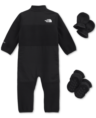 Shop The North Face Baby Boys Fleece Coverall, Mittens And Socks, 3 Piece Set In Tnf Black