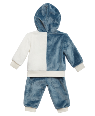 Shop Guess Baby Boys Velour Zip Up Sweatshirt And Joggers, 2 Piece Set In Blue
