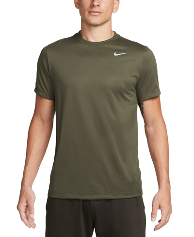 Shop Nike Men's Dri-fit Legend Fitness T-shirt In Cargo Khaki,matte Silver