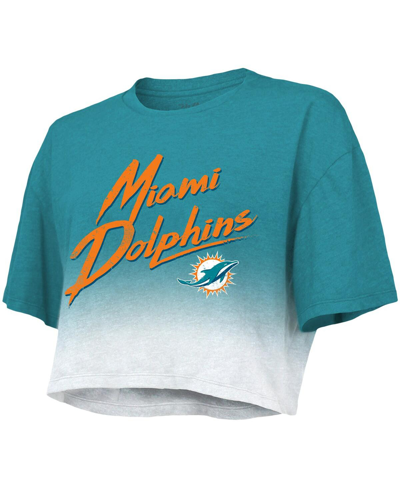 Majestic Women's  Threads Tua Tagovailoa Aqua, White Miami Dolphins Drip-dye Player Name And Number T In Aqua,white