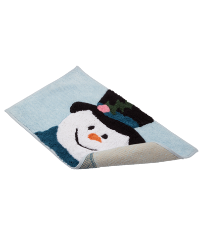 Avanti Snowman Holiday Cotton Bath Rug, 20" X 32" In Blue