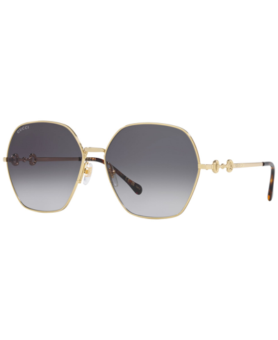 Shop Gucci Women's Gg1335s Sunglasses, Gradient In Gold