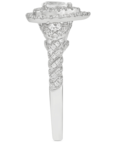 Macy's Diamond Pear-cut Halo Engagement Ring (1 Ct. T.w.) In 14k White Gold In White Gold