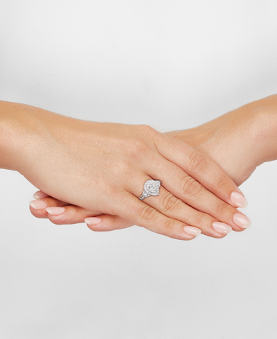 Macy's Diamond Pear-cut Halo Engagement Ring (1 Ct. T.w.) In 14k White Gold In White Gold