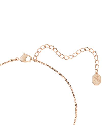 Swarovski Rose Gold-tone Pave & Imitation Pearl Pendant Necklace, 15" + 2" Extender In Rose Gold