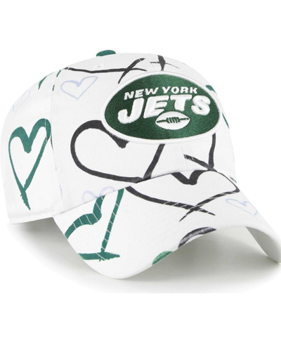 Shop 47 Brand Girls Preschool ' White New York Jets Adore Clean Up Adjustable Hat