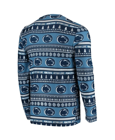 Concepts Sport Navy Penn State Nittany Lions Ugly Sweater Knit Long Sleeve Top And Pant Set In Navy