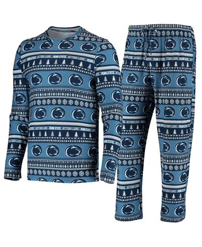Concepts Sport Navy Penn State Nittany Lions Ugly Sweater Knit Long Sleeve Top And Pant Set In Navy