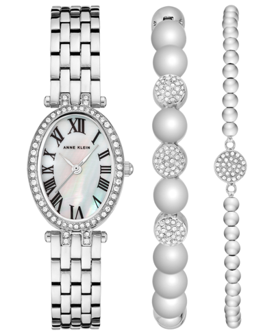 Shop Anne Klein Women's Quartz Silver-tone Alloy Watch Set, 22mm
