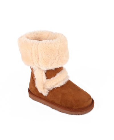 Shop Inc International Concepts Little Girls Witty Faux Fur Boots In Chestnut
