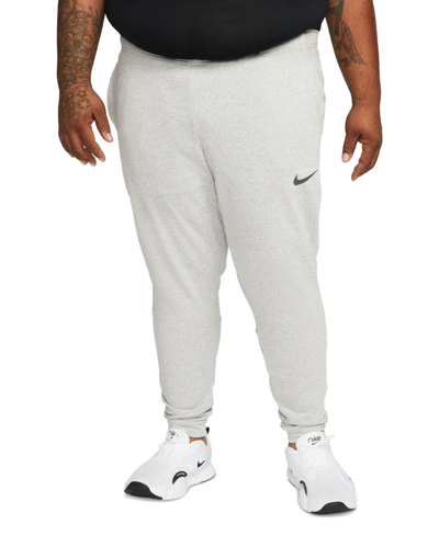 Shop Nike Men's Dri-fit Taper Fitness Fleece Pants In Dark Grey Heather