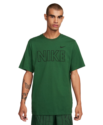 Shop Nike Men's Sportswear Logo Graphic Short Sleeve Crewneck T-shirt In Fir